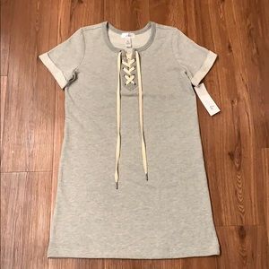 Grey lace up dress size small